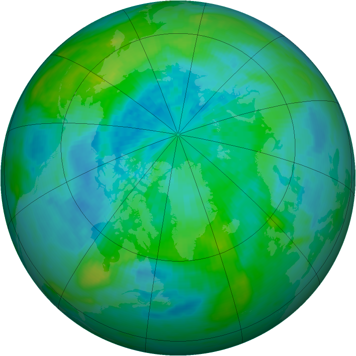 Arctic ozone map for 23 September 1989